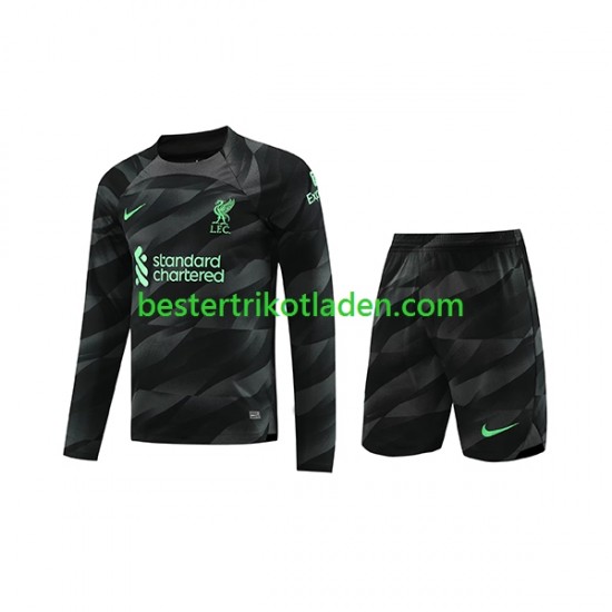 Fußballtrikot Liverpool Torwart Auswärts Trikot Away 2023-2024 Langarm für Kinder