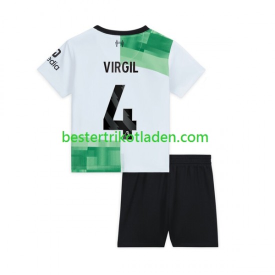 Fußballtrikot Liverpool Virgil van Dijk 4 Auswärts Trikot Away 2023-2024 Kurzarm für Kinder