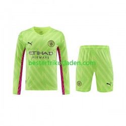 Fußballtrikot Manchester City Torwart Ausweich Trikot 3rd 2023-2024 Langarm für Kinder