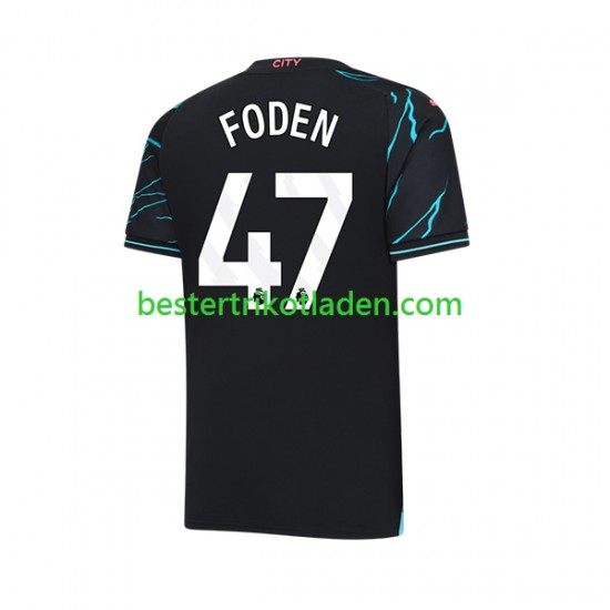 Fußballtrikot Manchester City Phil Foden 47 Ausweich Trikot 3rd 2023-2024 Kurzarm für Herren