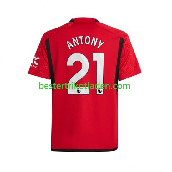 Fußballtrikot Manchester United Antony Matheus 21 Heim Trikot Home 2023-2024 Kurzarm für Herren