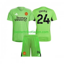 Fußballtrikot Manchester United Andre Onana 24 Torwart Heim Trikot Home 2023-2024 Kurzarm für Kinder