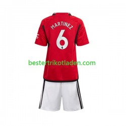 Fußballtrikot Manchester United Lisandro Martinez 6 Heim Trikot Home 2023-2024 Kurzarm für Kinder