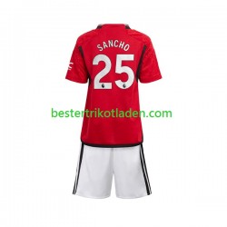 Fußballtrikot Manchester United Sancho 25 Heim Trikot Home 2023-2024 Kurzarm für Kinder