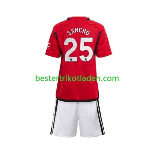 Fußballtrikot Manchester United Sancho 25 Heim Trikot Home 2023-2024 Kurzarm für Kinder