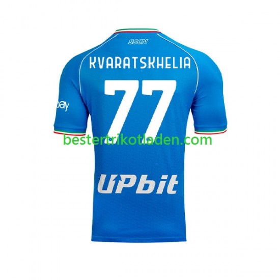 Fußballtrikot SSC Neapel Khvicha Kvaratskhelia 77 Heim Trikot Home 2023-2024 Kurzarm für Herren