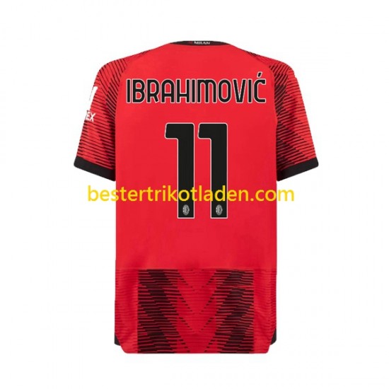 Fußballtrikot AC Mailand Ibrahimović 11 Heim Trikot Home 2023-2024 Kurzarm für Herren