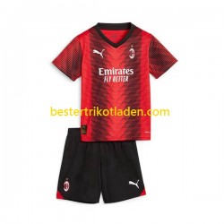 Fußballtrikot AC Mailand Heim Trikot Home 2023-2024 Kurzarm für Kinder