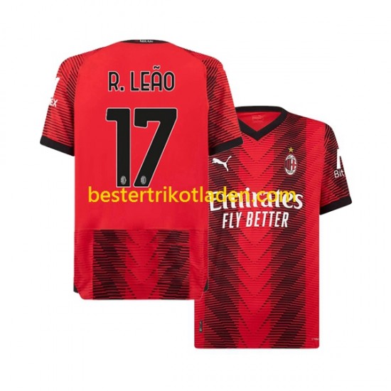 Fußballtrikot AC Mailand Rafael Leao 17 Heim Trikot Home 2023-2024 Kurzarm für Herren