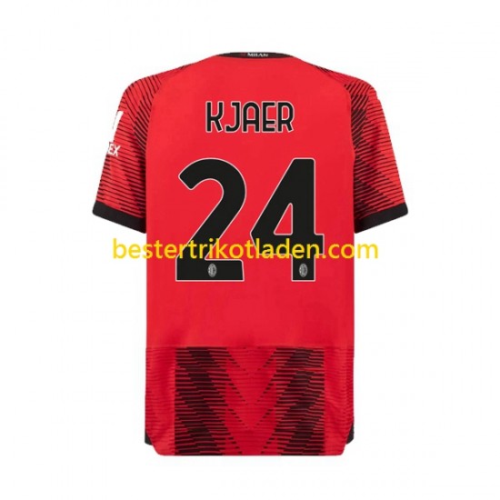 Fußballtrikot AC Mailand Simon Kjaer 24 Heim Trikot Home 2023-2024 Kurzarm für Herren