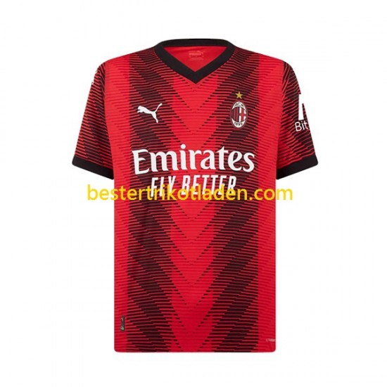 Fußballtrikot AC Mailand Tiemoue Bakayoko 14 Heim Trikot Home 2023-2024 Kurzarm für Kinder