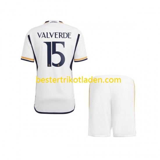 Fußballtrikot Real Madrid Federico Valverde 15 Heim Trikot Home 2023-2024 Kurzarm für Kinder