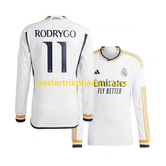 Fußballtrikot Real Madrid Rodrygo Goes 11 Heim Trikot Home 2023-2024 Langarm für Herren