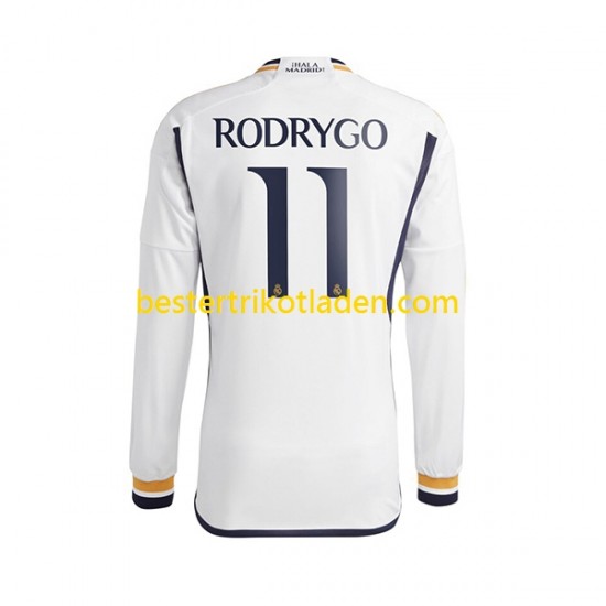 Fußballtrikot Real Madrid Rodrygo Goes 11 Heim Trikot Home 2023-2024 Langarm für Herren