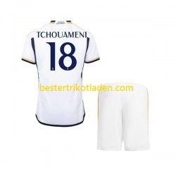 Fußballtrikot Real Madrid TCHOUAMENI 18 Heim Trikot Home 2023-2024 Kurzarm für Kinder