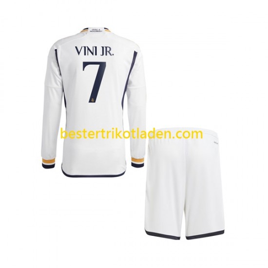 Fußballtrikot Real Madrid Vinicius Junior 7 Heim Trikot Home 2023-2024 Langarm für Kinder
