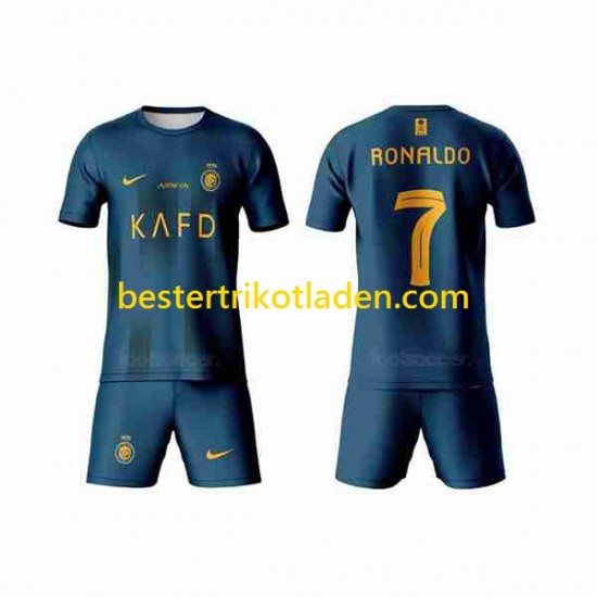 Fußballtrikot Al-Nassr Ronaldo 7 Auswärts Trikot Away 2023-2024 Kurzarm für Kinder