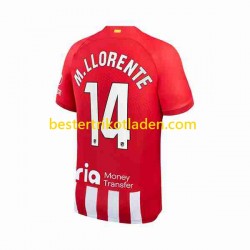 Fußballtrikot Atlético Madrid 2 Marcos Llorente 14 Heim Trikot Home 2023-2024 Kurzarm für Herren