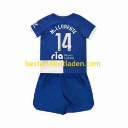 Fußballtrikot Atlético Madrid 2 Marcos Llorente 14 Auswärts Trikot Away 2023-2024 Kurzarm für Kinder