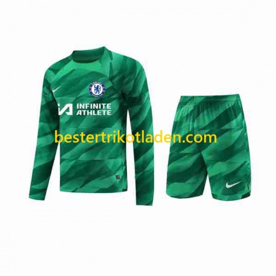 Fußballtrikot Chelsea Torwart Ausweich Trikot 3rd 2023-2024 Langarm für Kinder
