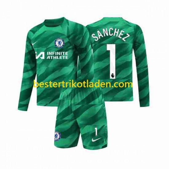 Fußballtrikot Chelsea Robert Sanchez 1 Torwart Ausweich Trikot 3rd 2023-2024 Langarm für Kinder
