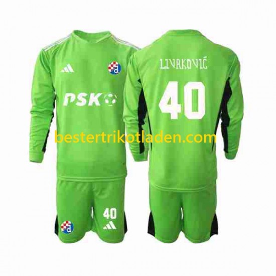 Fußballtrikot Dinamo Zagreb Livakovic 40 Torwart Heim Trikot Home 2023-2024 Langarm für Kinder