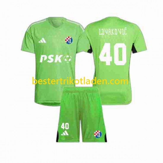 Fußballtrikot Dinamo Zagreb Livakovic 40 Torwart Heim Trikot Home 2023-2024 Kurzarm für Kinder