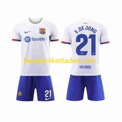 Fußballtrikot FC Barcelona Frenkie de Jong 21 Auswärts Trikot Away 2023-2024 Kurzarm für Kinder