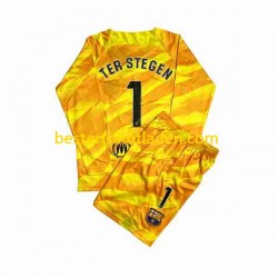 Fußballtrikot FC Barcelona Ter Stegen 1 Torwart Viertes trikot 2023-2024 Langarm für Kinder