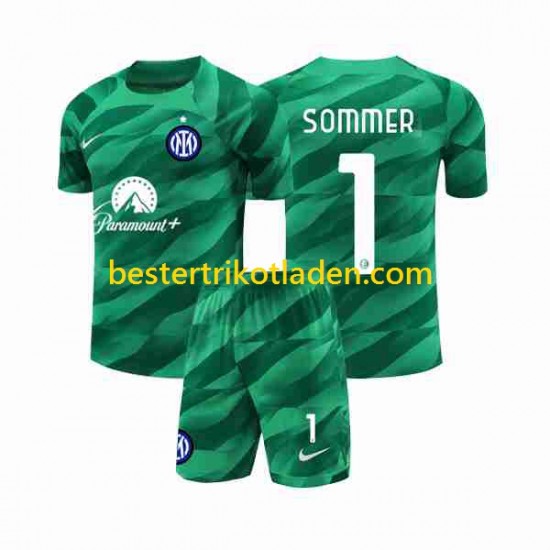Fußballtrikot Inter Mailand Sommer 1 Torwart Auswärts Trikot Away 2023-2024 Kurzarm für Kinder