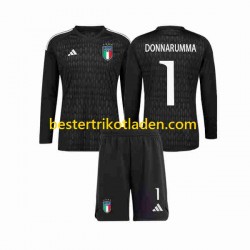 Fußballtrikot Italien Donnarumma 1 Torwart Auswärts Trikot Away 2023 Langarm für Kinder
