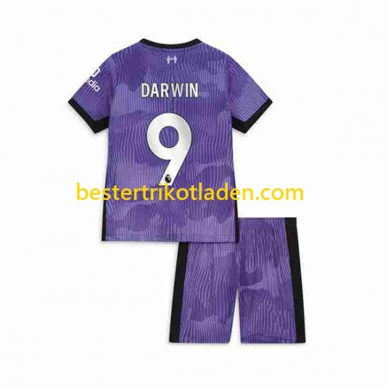 Fußballtrikot Liverpool Darwin Nunez 9 Ausweich Trikot 3rd 2023-2024 Kurzarm für Kinder