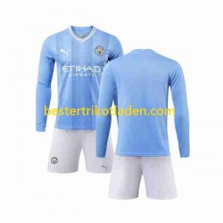 Fußballtrikot Manchester City Heim Trikot Home 2023-2024 Langarm für Kinder