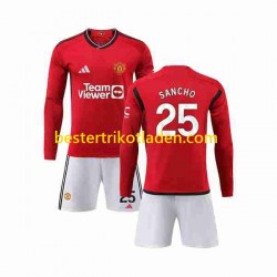 Fußballtrikot Manchester United Sancho 25 Heim Trikot Home 2023-2024 Langarm für Kinder