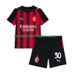 Fußballtrikot AC Mailand Ardon Jashari 30 Heim Trikot Home 2025-2026 Kurzarm für Kinder