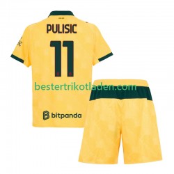 Fußballtrikot AC Mailand Christian Pulisic 11 Ausweich Trikot 3rd 2025-2026 Kurzarm für Kinder
