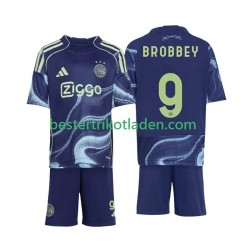 Fußballtrikot Ajax Amsterdam Brian Brobbey 9 Auswärts Trikot Away 2025-2026 Kurzarm für Kinder