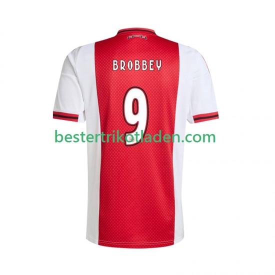 Fußballtrikot Ajax Amsterdam Brian Brobbey 9 Heim Trikot Home 2025-2026 Kurzarm für Herren