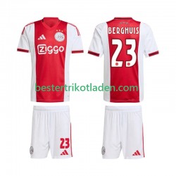 Fußballtrikot Ajax Amsterdam Steven Berghuis 23 Heim Trikot Home 2025-2026 Kurzarm für Kinder