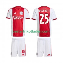 Fußballtrikot Ajax Amsterdam Wout Weghorst 25 Heim Trikot Home 2025-2026 Kurzarm für Kinder