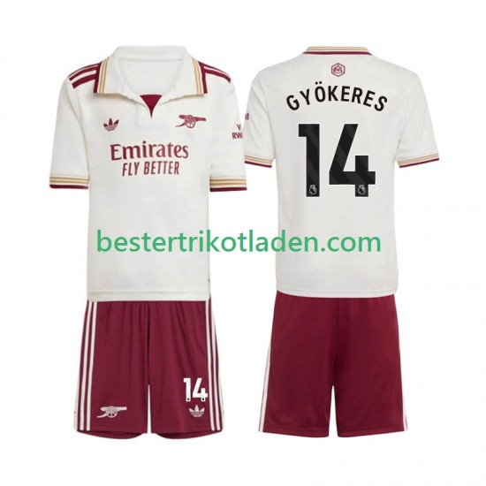 Fußballtrikot Arsenal Viktor Gyokeres 14 Ausweich Trikot 3rd 2025-2026 Kurzarm für Kinder