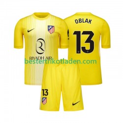 Fußballtrikot Atlético Madrid Jan Oblak 13 Torwart Heim Trikot Home 2025-2026 Kurzarm für Kinder