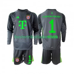 Fußballtrikot FC Bayern München Neuer 1 Torwart Auswärts Trikot Away 2025-2026 Langarm für Kinder