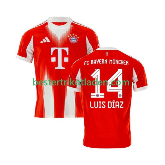 Fußballtrikot FC Bayern München Luis Diaz 14 Heim Trikot Home 2025-2026 Kurzarm für Herren