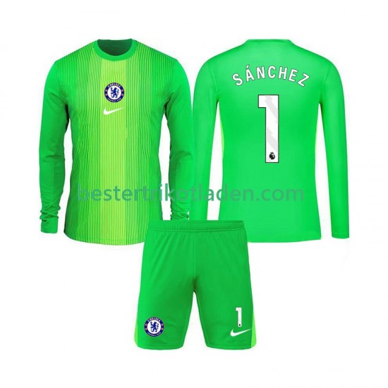 Fußballtrikot Chelsea Robert Sanchez 1 Torwart Auswärts Trikot Away 2025-2026 Langarm für Kinder