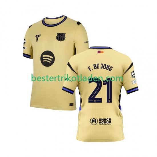 Fußballtrikot FC Barcelona Frenkie de Jong 21 Champions League Auswärts Trikot Away 2025-2026 Kurzarm für Herren