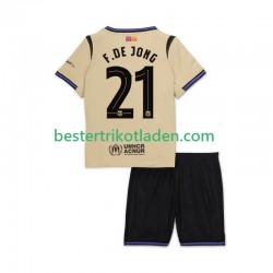 Fußballtrikot FC Barcelona Frenkie de Jong 21 UCL Auswärts Trikot Away 2025-2026 Kurzarm für Kinder