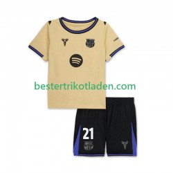 Fußballtrikot FC Barcelona Frenkie de Jong 21 UCL Auswärts Trikot Away 2025-2026 Kurzarm für Kinder