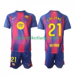 Fußballtrikot FC Barcelona Frenkie de Jong 21 Heim Trikot Home 2025-2026 Kurzarm für Kinder