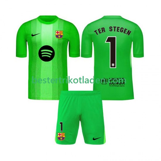 Fußballtrikot FC Barcelona Ter Stegen 1 Torwart Heim Trikot Home 2025-2026 Kurzarm für Kinder